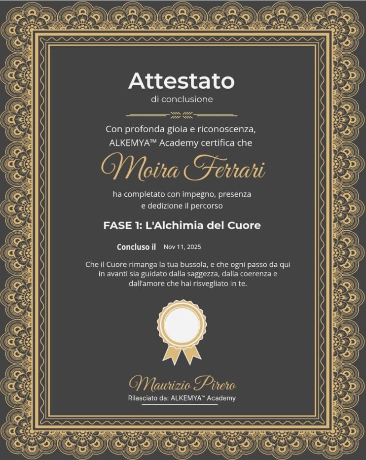 Attestato di formazione 2 di Moira Ferrari